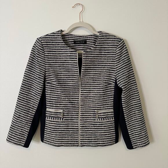 Ivanka Trump blue & white striped zip up jacket - Picture 14 of 15
